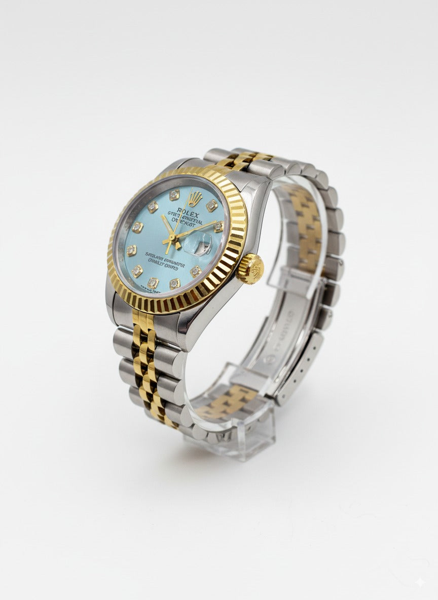Rolex Datejust Diamants – Montre Femme Dorée & Acier