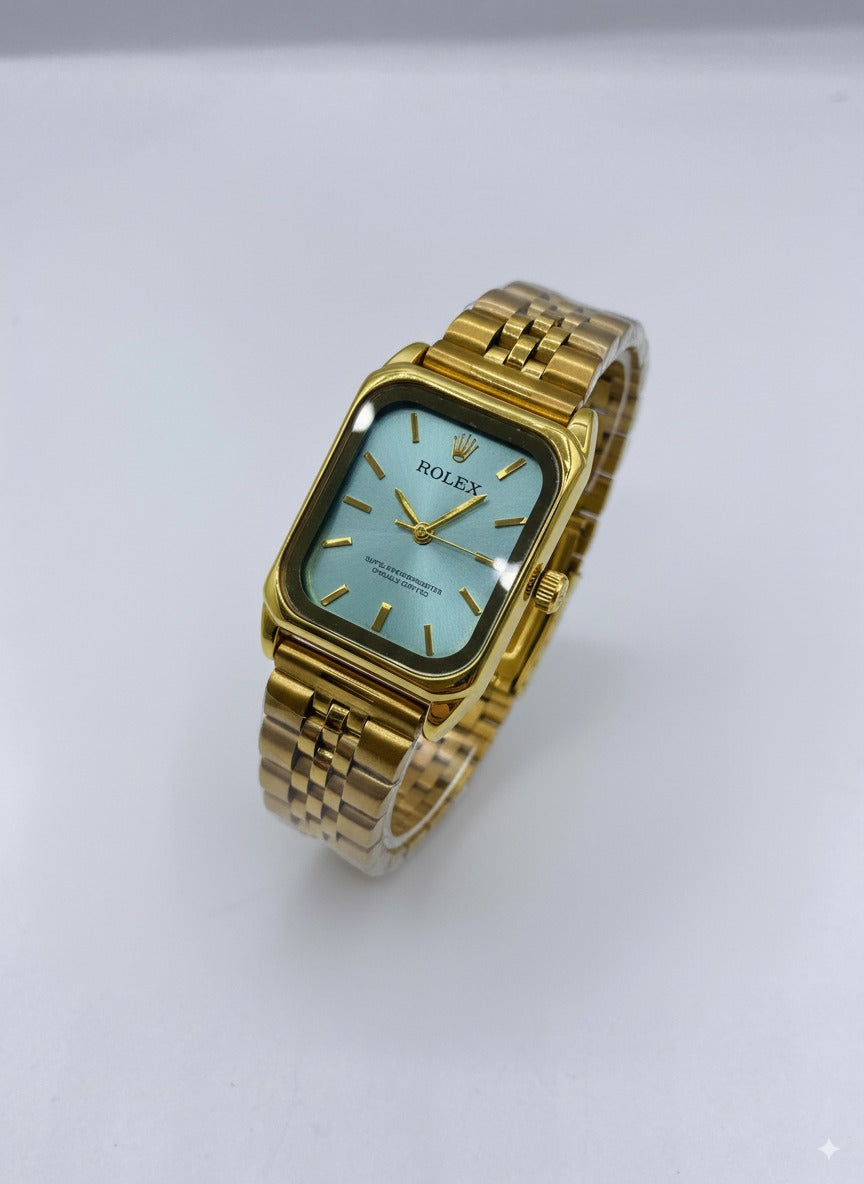 Rolex Élégance Carrée – Montre Femme Bicolore Dorée & Acier