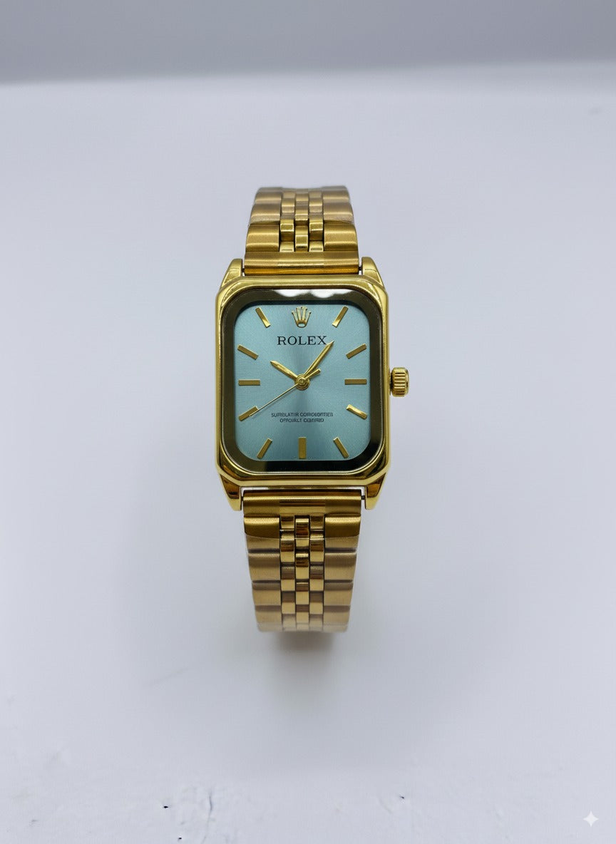 Rolex Élégance Carrée – Montre Femme Bicolore Dorée & Acier